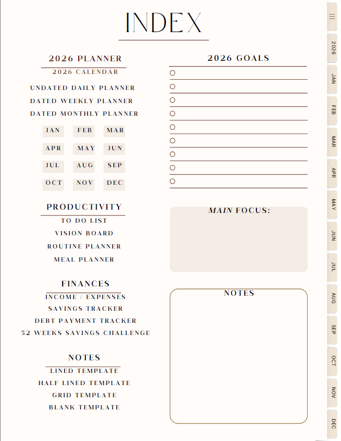 Aesthetic Digital Planner & Notebook Bundle 2026 – Boost Your Focus, Flow & Finances
