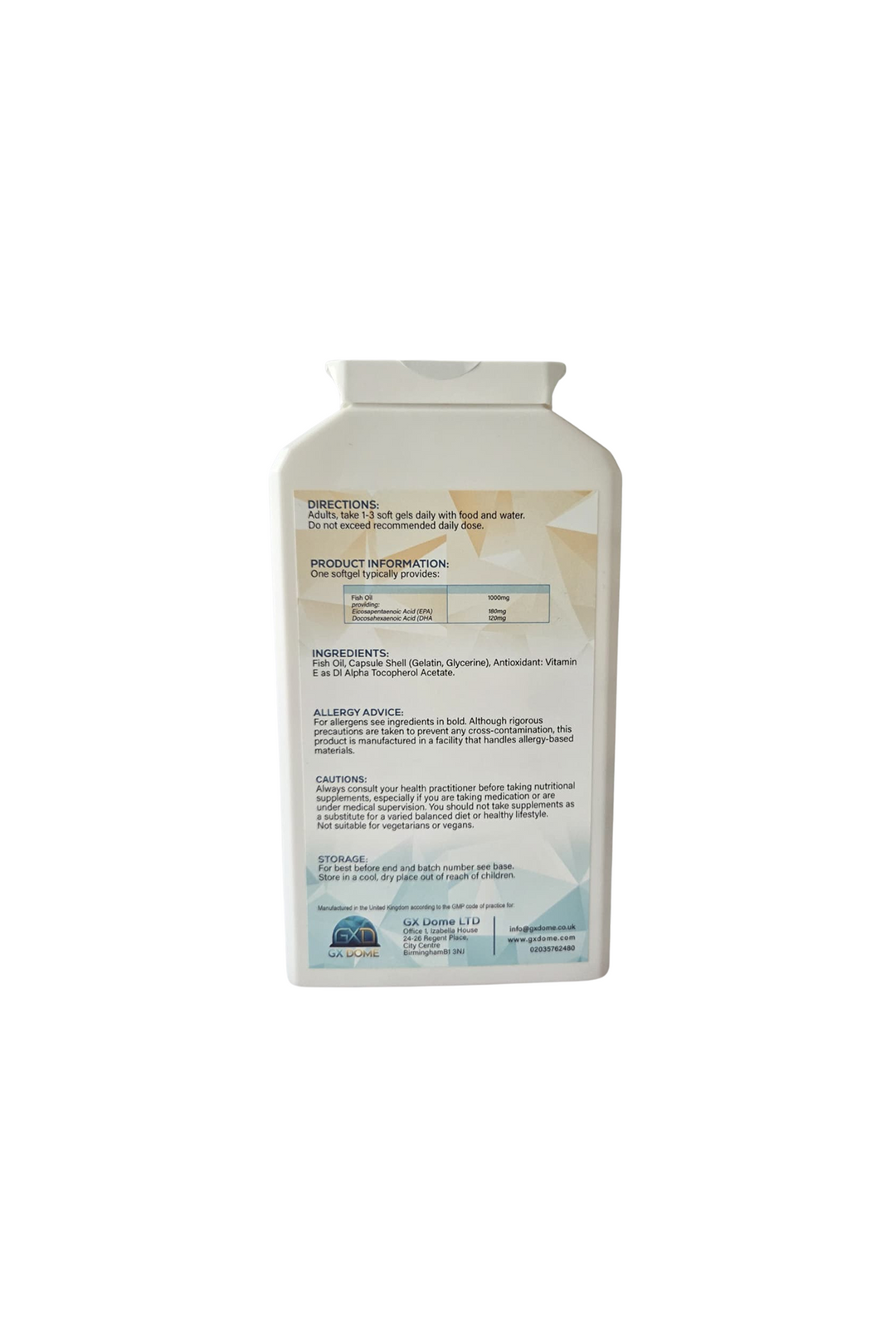 GX Omega Focus - Omega 3 Fish Oil 1000mg – Full Access Plan (90 Softgels)