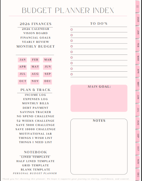 Aesthetic Digital Planner & Notebook Bundle 2026 – Boost Your Focus, Flow & Finances