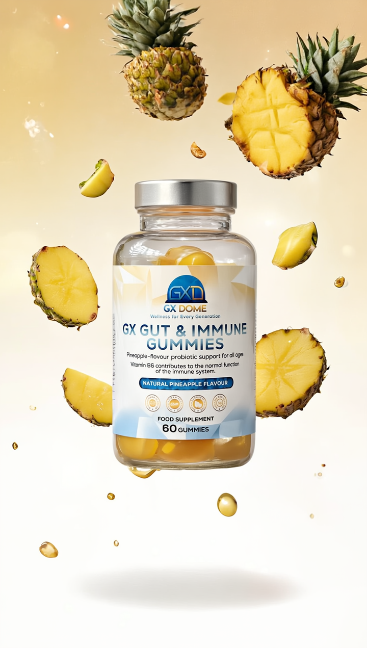 GX Gut & Immune Gummies - Probiotics + Vitamins for Kids & Adults – Pineapple Flavor Gummies