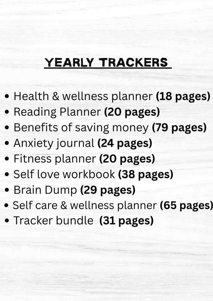 2025 Printable Self Help Planner Bundle – A4 A5 A6 Sizes | Dotted & No Dot Pages | Digital Download